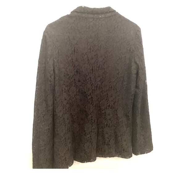 Womens Lace Blazer Sz 8 Whimsigoth Black Floral Gothic Romantic Feminine Jacket - Picture 5 of 10